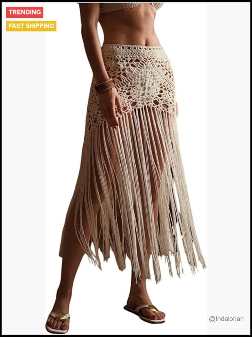 Crochet Tassel Fringe Swimsuit Cover Up Skirt Beach Coverup